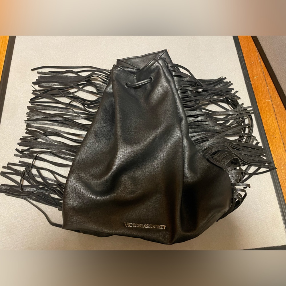 Victoria's Secret Black Fringe Bag